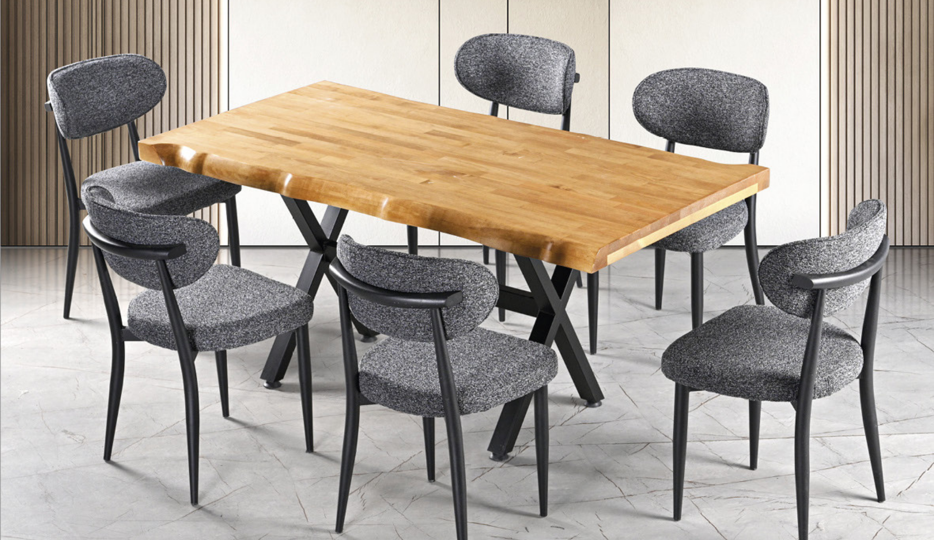 Masifpan Masa & Elma Sandalye Takımı